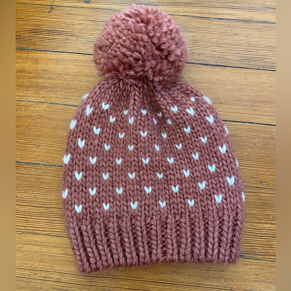 🌻Lauren Conrad Pink and White Beanie